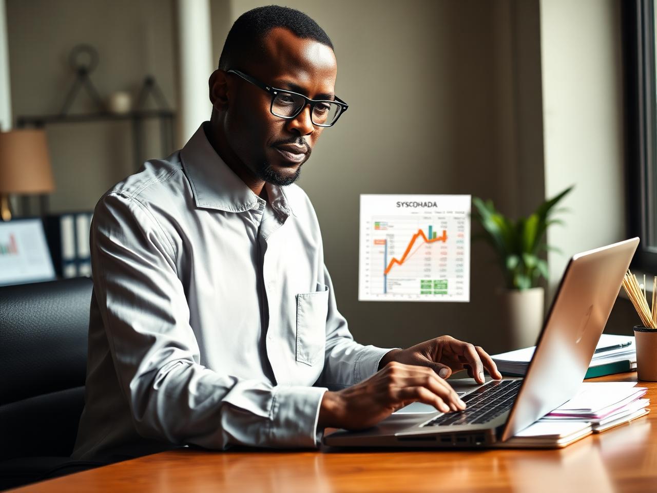 Comptable préparant les états financiers SYSCOHADA